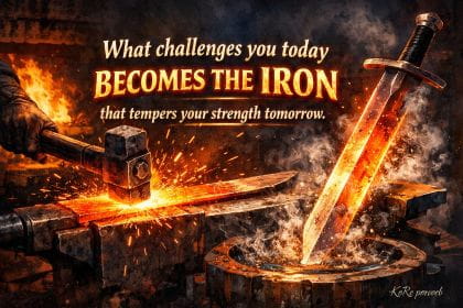 Challenges become the iron that tempers strength. KoRe parable