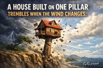 KoRe proverb: A house built on one pillar trembles when the wind changes.