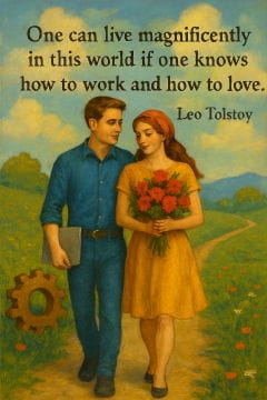Magnificient Life: know how to love and work. Leo Tolstoy quote