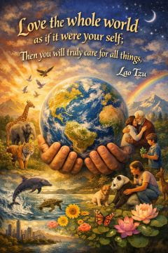 Love the whole world to truly take care of all things. Lao Tzu