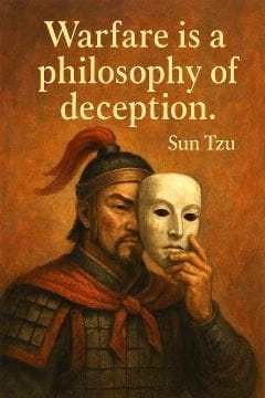 Warfare is a philosophy of deception. Sun Tzu, The Art of War
