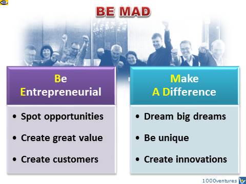 Disruptive Victor: BE MAD - Be Entrepreneurial, Mare A Difference