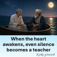 When the heart awakens, even silence become a teacher. - KoRe proverb