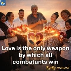 Love is the only weapon by which all combatants win - KoRe Way