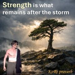 Strength is what remains after the storm. KoRe proverb